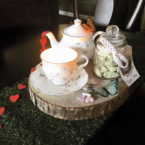 Bespoke alice in wonderland table centrepiece